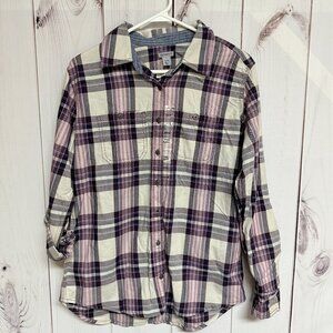 Carhartt Women's Dodson Roll-Tab Shirt Small Purple Pink Plaid NWT Cotton
